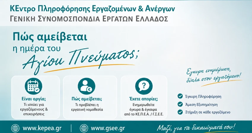 Πώς αμείβεται η ημέρα του Αγίου Πνεύματος 